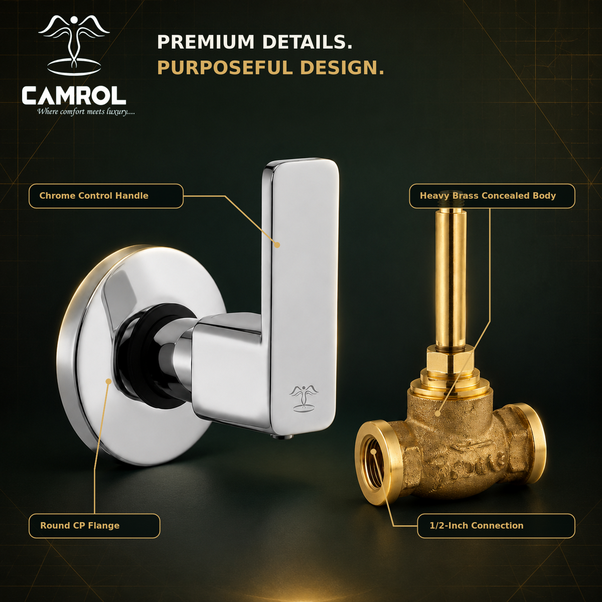 Camrol Rose Concealed C.p Flange