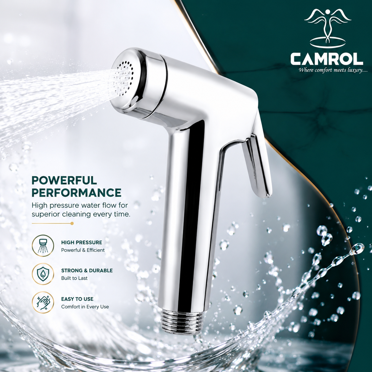 Camrol Conti Gun ABS Health Faucet for Bathroom Toilet | Chrome
