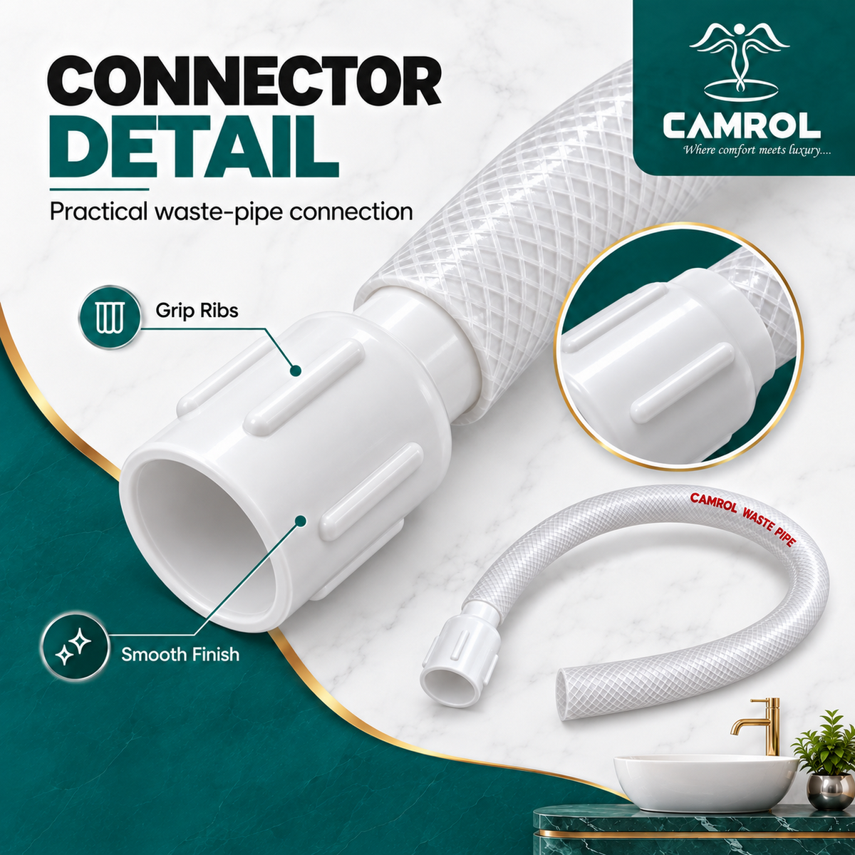 Camrol Waste Pipe long 36"