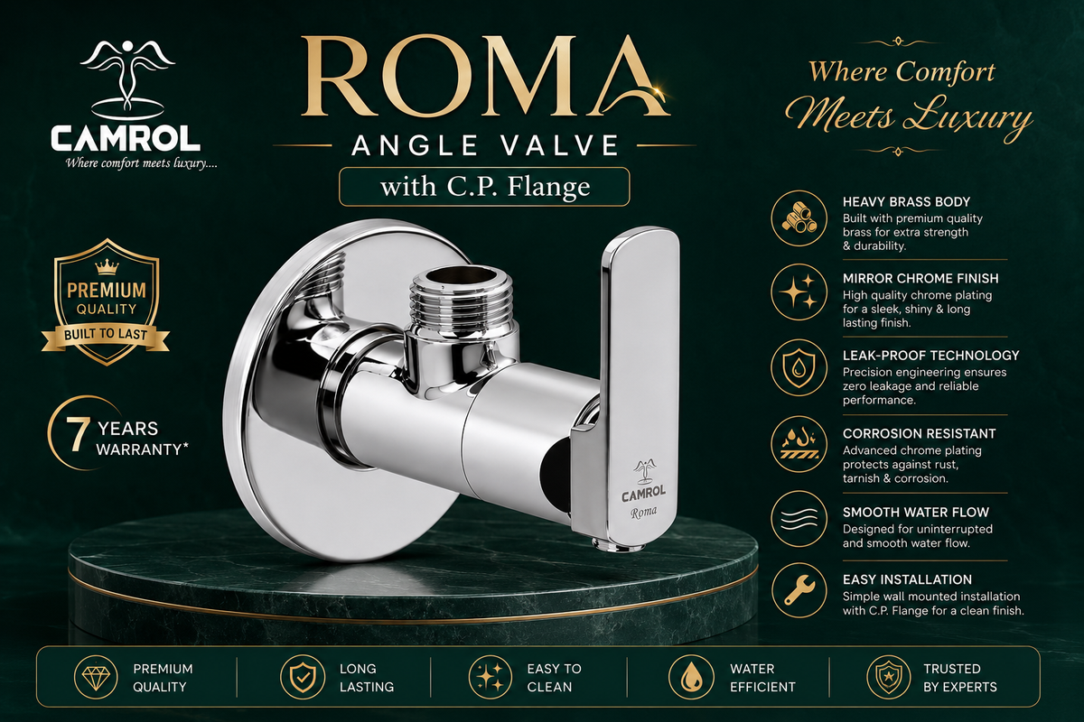 Camrol Roma Angle Valve With C.p Flange
