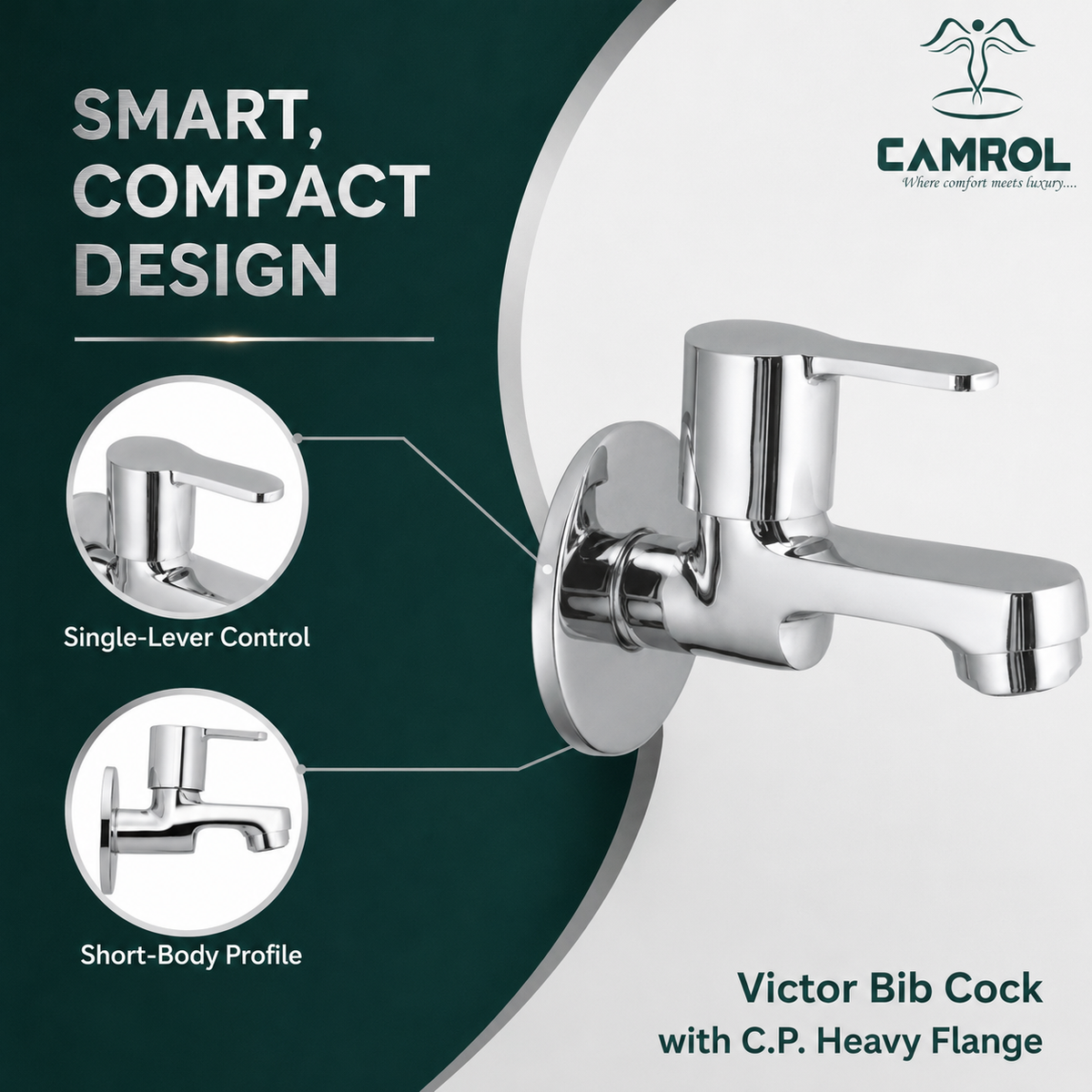 Camrol Victor Bib Cock With C.p Flange