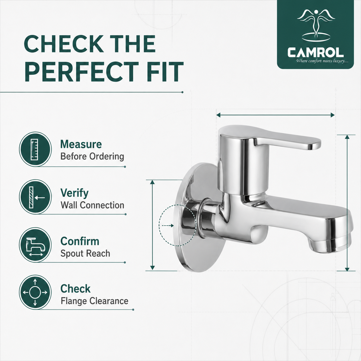 Camrol Victor Bib Cock With C.p Flange
