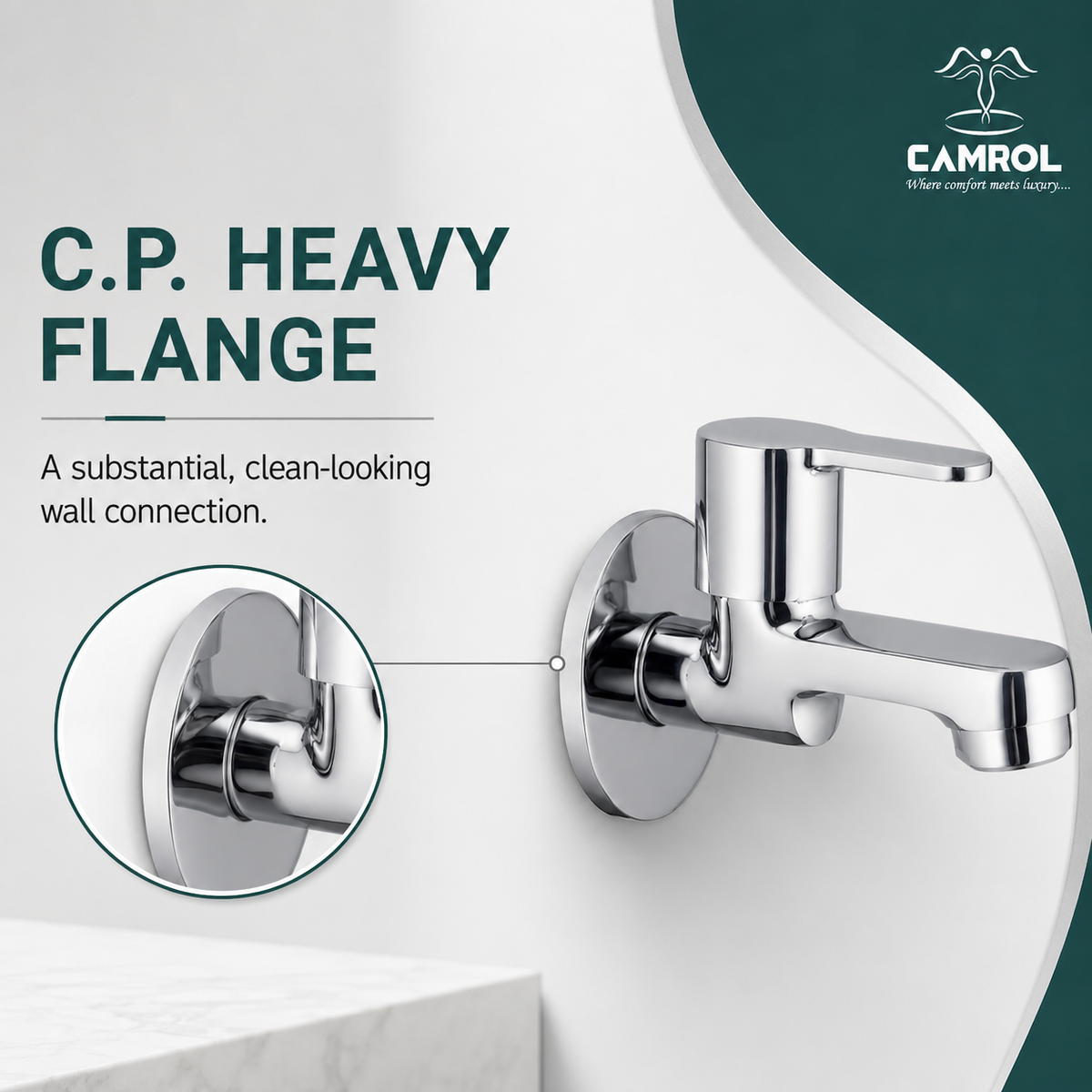 Camrol Victor Bib Cock With C.p Flange