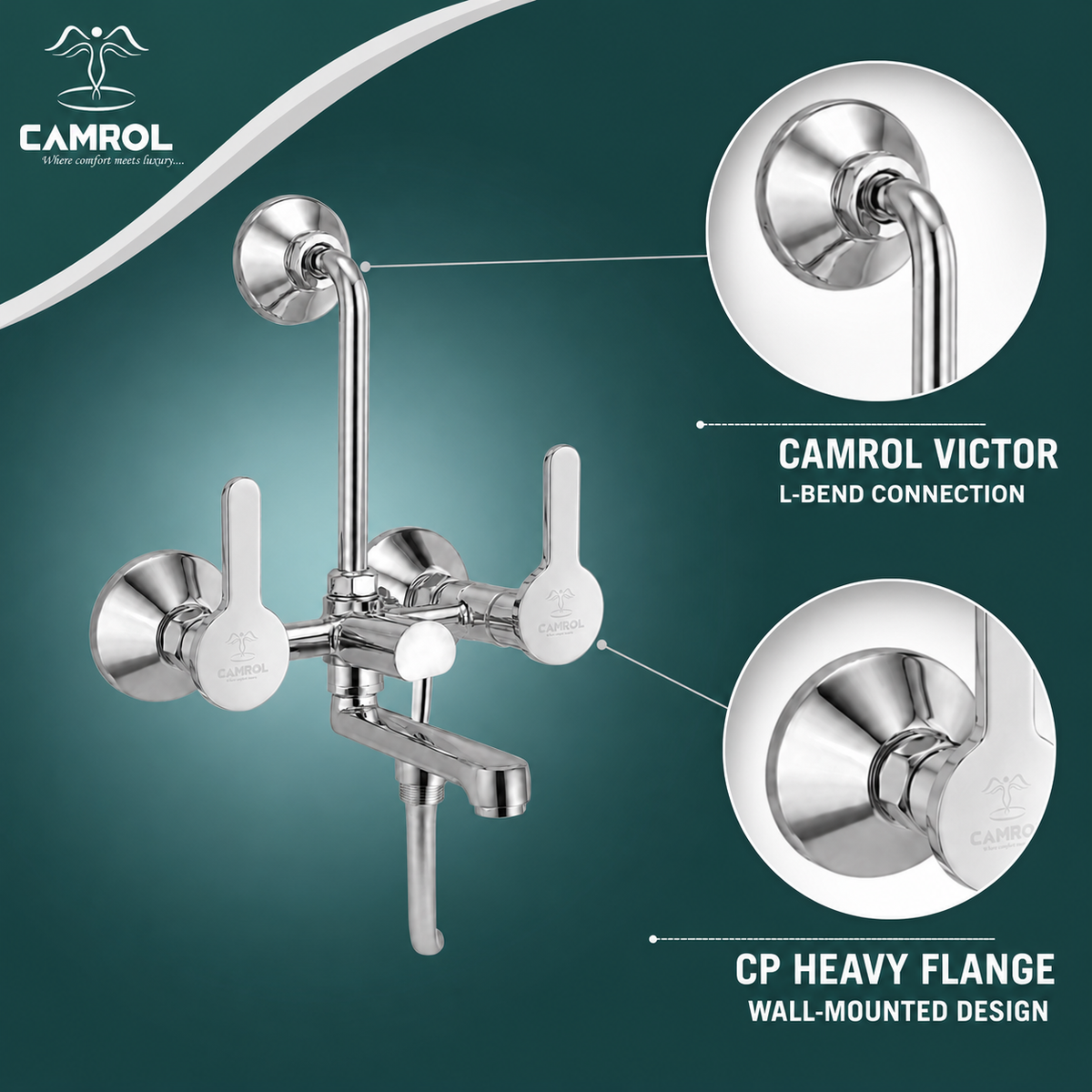 Camrol Victor Wall Mixer With L-Bend