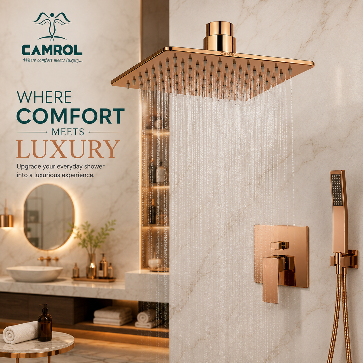 Camrol Shower Pvd Rose Gold