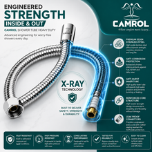 Camrol Stainless Steel 304 Shower Tube Brass Fitting Heavy Flexible Health Faucet Hose Pipe | Rust Resistant | Chrome | For Health Faucets & Hand Showers