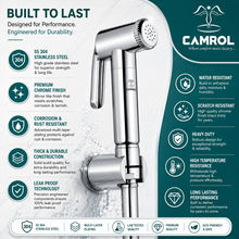 Camrol ABS Jaguar Health Faucet Gun | Hand Jet Bidet Spray Head | Bathroom Health Faucet | Wall Mount Installation | Chrome