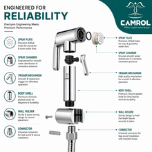 Camrol ABS Jaguar Health Faucet Gun | Hand Jet Bidet Spray Head | Bathroom Health Faucet | Wall Mount Installation | Chrome