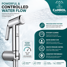 Camrol ABS Jaguar Health Faucet Gun | Hand Jet Bidet Spray Head | Bathroom Health Faucet | Wall Mount Installation | Chrome
