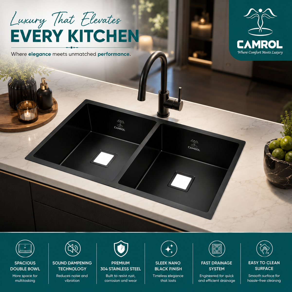 Camrol Black Panther Sink