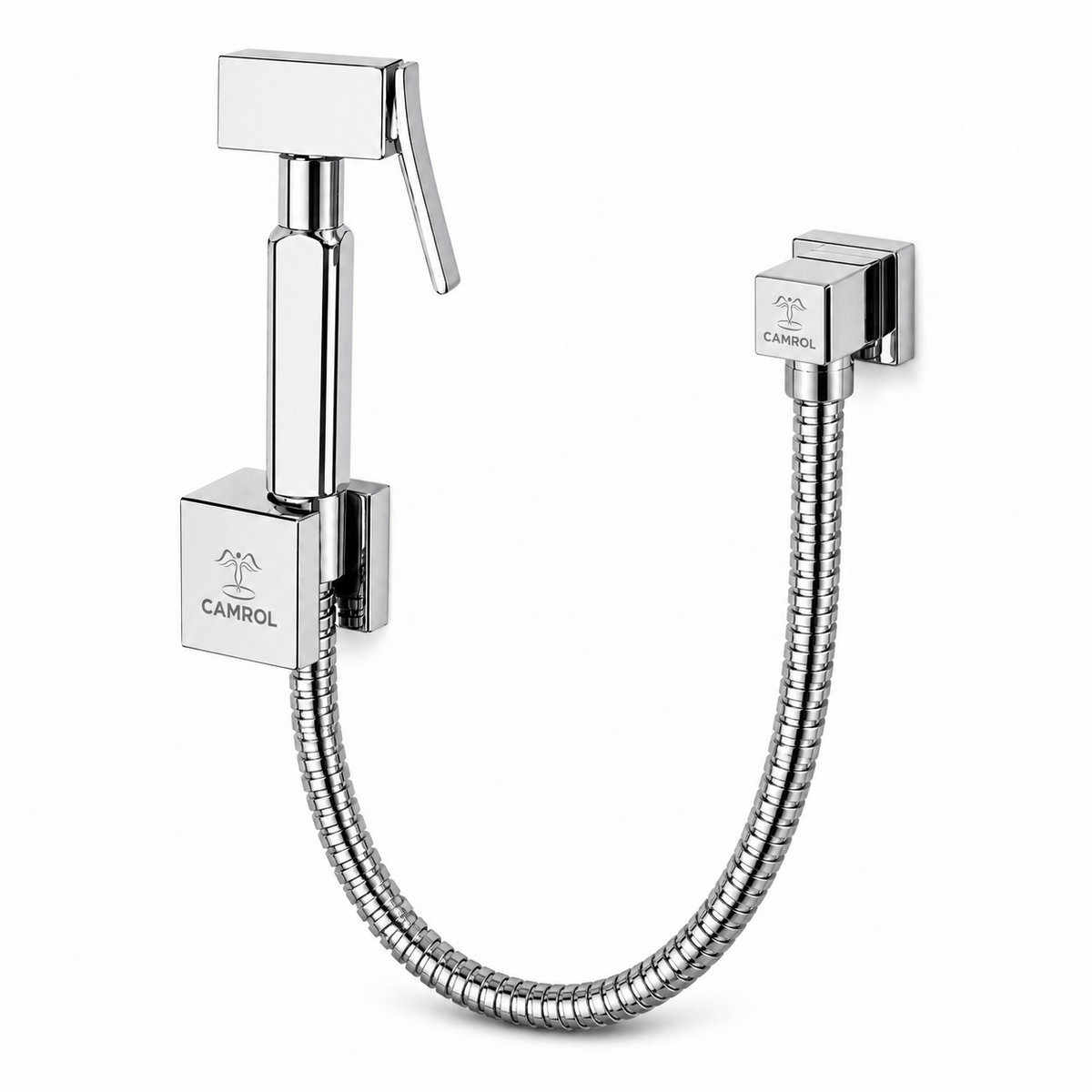Camrol Pure Brass Hex Gun Tube With Sumo Hook Health Faucet | Jet Spray for Toilet | Health Faucet Gun | Hand Shower for Toilet | Chrome Finish