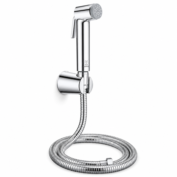 Camrol ABS Grohe Gun Tube with ABS Hook Health Faucet with 1000mm Flexible Hose | Jet Spray for Toilet | Powerful Cleaning | Wall Mounted | Chrome Finish