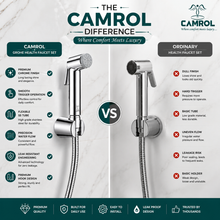 Camrol ABS Grohe Gun Tube with ABS Hook Health Faucet with 1000mm Flexible Hose | Jet Spray for Toilet | Powerful Cleaning | Wall Mounted | Chrome Finish