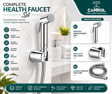 Camrol ABS Grohe Gun Tube with ABS Hook Health Faucet with 1000mm Flexible Hose | Jet Spray for Toilet | Powerful Cleaning | Wall Mounted | Chrome Finish