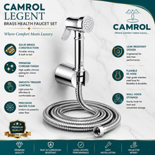 CAMROL Stainless Steel Health Faucet Brass Legent Gun Tube with Sumo Hook for Bathroom | Jet Spray for Toilet | Handheld Bidet Spray | 304 Grade Stainless Steel | Brushed Silver Finish