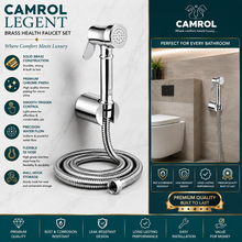 CAMROL Stainless Steel Health Faucet Brass Legent Gun Tube with Sumo Hook for Bathroom | Jet Spray for Toilet | Handheld Bidet Spray | 304 Grade Stainless Steel | Brushed Silver Finish