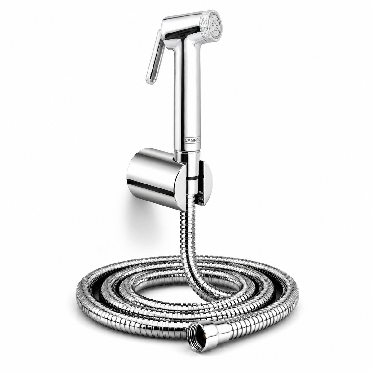 Camrol 304 Stainless Steel Brass Vitara Gun Tube With Sumo Hook Health Faucet | Jet Spray for Bathroom & Toilet | Brushed Silver