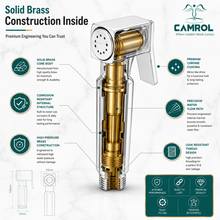 Camrol Pure Brass Hex Gun Health Faucet | Jet Spray for Toilet | Health Faucet Gun | Hand Shower for Toilet | Chrome Finish