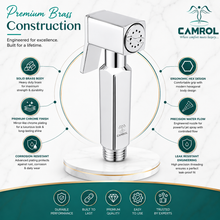 Camrol Pure Brass Hex Gun Health Faucet | Jet Spray for Toilet | Health Faucet Gun | Hand Shower for Toilet | Chrome Finish