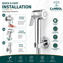 CAMROL Stainless Steel Health Faucet for Bathroom | Jet Spray for Toilet | Handheld Bidet Spray | 304 Grade Stainless Steel | Brushed Silver Finish