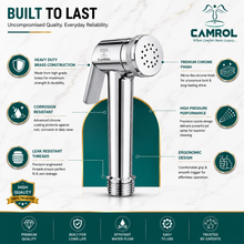 CAMROL Stainless Steel Health Faucet for Bathroom | Jet Spray for Toilet | Handheld Bidet Spray | 304 Grade Stainless Steel | Brushed Silver Finish
