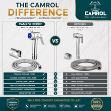 Camrol Stainless Steel ABS Perry Tube With ABS Hook Health Faucet Gun | Jet Spray for Bathroom & Toilet | Brushed Silver | Without Hose & Wall Hook