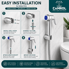 Camrol Stainless Steel ABS Perry Tube With ABS Hook Health Faucet Gun | Jet Spray for Bathroom & Toilet | Brushed Silver | Without Hose & Wall Hook