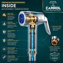 Camrol Stainless Steel ABS Perry Tube With ABS Hook Health Faucet Gun | Jet Spray for Bathroom & Toilet | Brushed Silver | Without Hose & Wall Hook