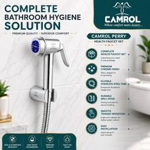 Camrol Stainless Steel ABS Perry Tube With ABS Hook Health Faucet Gun | Jet Spray for Bathroom & Toilet | Brushed Silver | Without Hose & Wall Hook