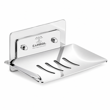 Camrol Stainless Steel Square Soap Dish Holder | Wall Mounted Soap Stand | Chrome Finish | Bathroom & Kitchen