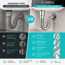 Camrol PVC Water Outlet Waste Pipe / CP Hose Pipe for Bathroom Wash Basin & Kitchen Sink | Flexible & Stretchable | Chrome Finish