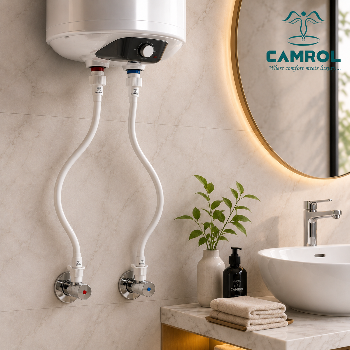 Camrol PTMT Heavy-Duty Connection Pipe | For Wash Basin, Geyser & Flush Tanks | White | Bathroom Plumbing Accessory