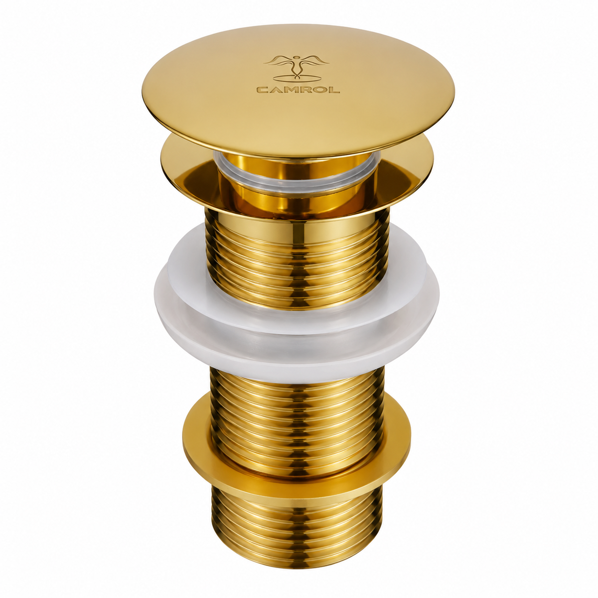 Camrol Brass Golden Pop-Up Waste Coupling for Wash Basin | Gold Glossy