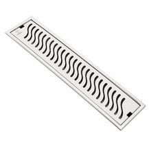 Camrol Shower Drain Wave Channel | 304 Grade Stainless Steel Floor Drain | Brushed Finish | Removable Grate with Cockroach Trap & Side Hole