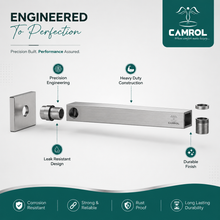 Camrol Square Stainless Steel Shower Arm with Wall Flange | Chrome Polished Finish