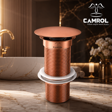 Camrol Brass Stainless Steel Wash Basin Waste Rose Gold Popup Sink Coupling with Full Thread Glossy Finish | Corrosion Resistant | Rose Gold | 1 Piece