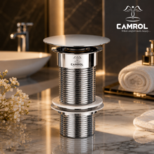 Camrol Pure Brass Waste Coupling for Wash Basin | Fully Thread Chrome Pop-Up Coupling for Wash Basin | Brass Antique | Pack of 1