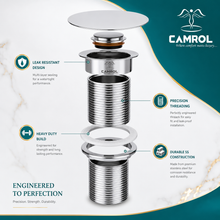 Camrol Pure Brass Waste Coupling for Wash Basin | Fully Thread Chrome Pop-Up Coupling for Wash Basin | Brass Antique | Pack of 1