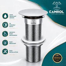 Camrol Pure Brass Waste Coupling for Wash Basin | Fully Thread Chrome Pop-Up Coupling for Wash Basin | Brass Antique | Pack of 1