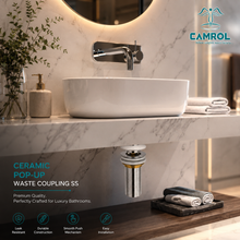 Camrol Brass Stainless Steel Wash Basin Waste Popup Sink Coupling with Full Thread Glossy Finish | Corrosion Resistant | Ceramic | 1 Piece