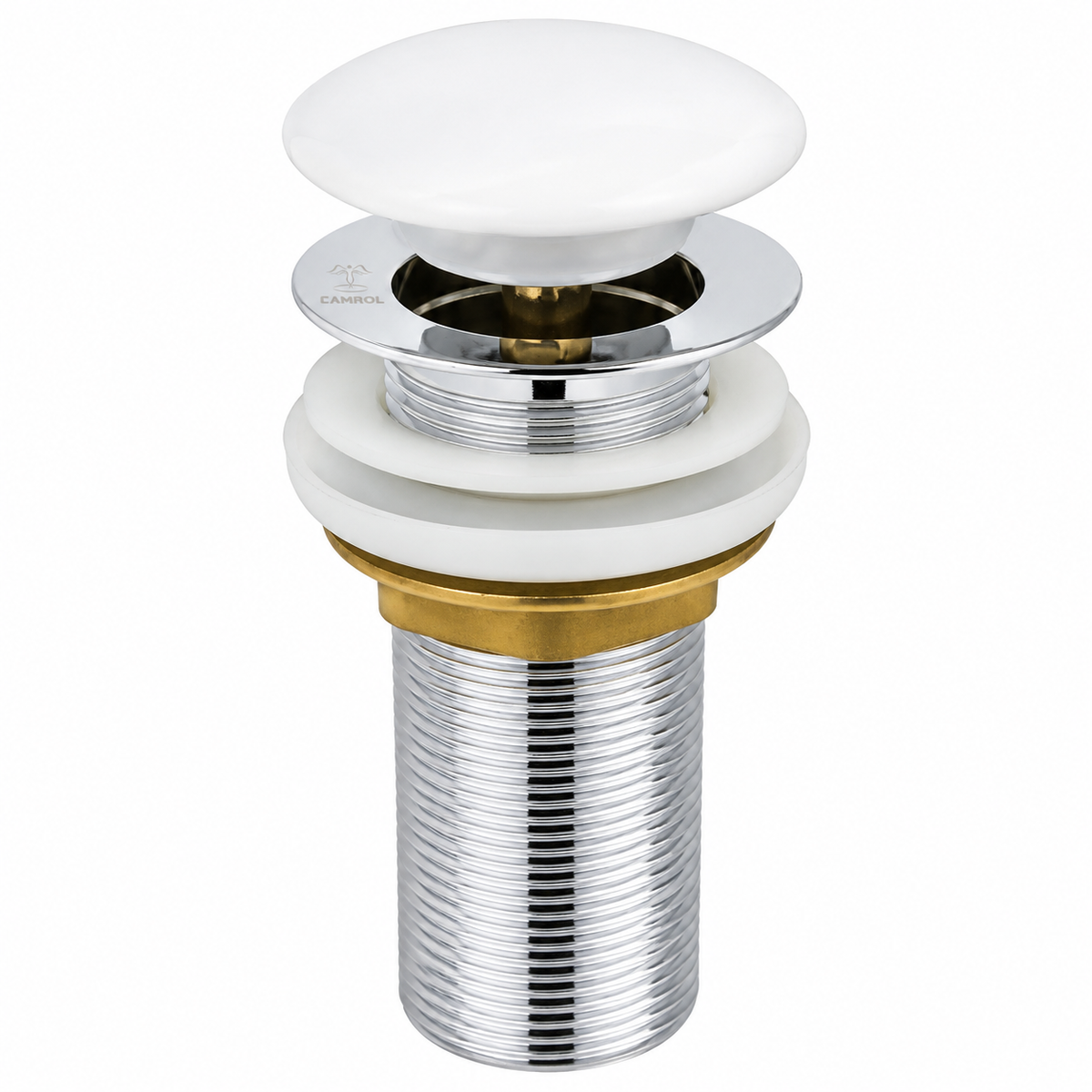 Camrol Brass Stainless Steel Wash Basin Waste Popup Sink Coupling with Full Thread Glossy Finish | Corrosion Resistant | Ceramic | 1 Piece