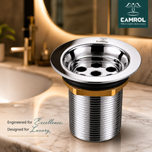 Camrol Full Thread Waste Coupling SS for Wash Basin | 304 Grade Stainless Steel | Rust & Corrosion Resistant | Chrome Finish