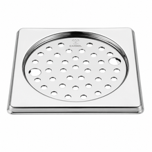 Camrol 5 x 5 Inches Stainless Steel Square Flat Cut Floor Water Drain |Premium Locking Square Plain & Hole Jali Grating Trap with Lock | Bathroom & Kitchen Drain Cover | Rust & Corrosion Resistant | Silver