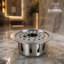 Camrol 5 Inches Round Floor Drain with Hole | 304 Grade Stainless Steel Drain Jali with Cockroach Trap | Floor Trap with Collar | Bathroom & Kitchen Drain Cover