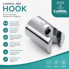 Camrol Heavy Duty Stainless Steel ABS Hook Health Faucet Holder | Universal Jet Spray Stand | Wall Mounted | Rust Resistant | Chrome Finish | Includes Screws & Wall Plugs