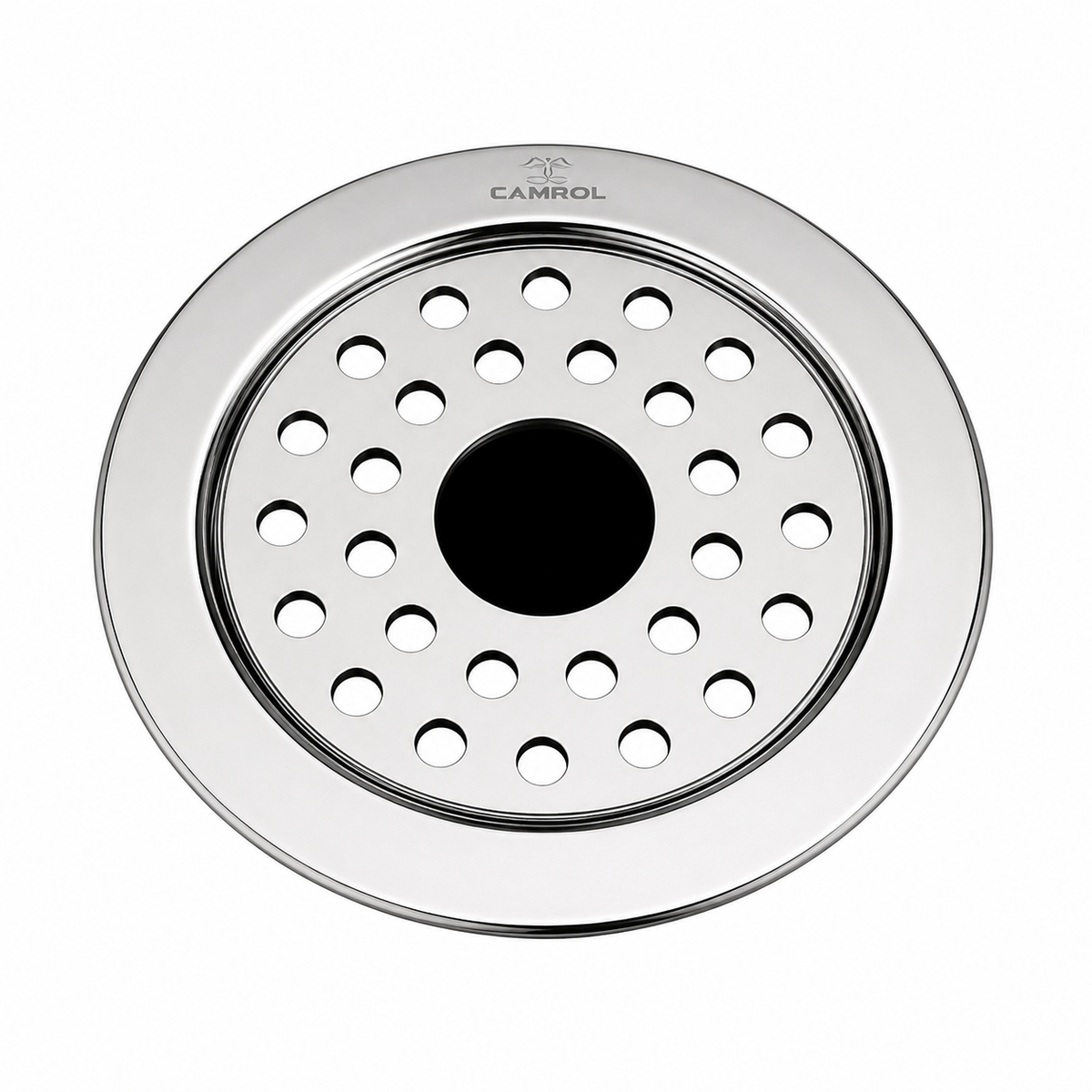 Camrol 5 x 5 Inches Stainless Steel Square Flat Cut Floor Water Drain | Premium Locking Round Jali Grating Trap with Lock | Bathroom & Kitchen Drain Cover | Rust & Corrosion Resistant | Silver