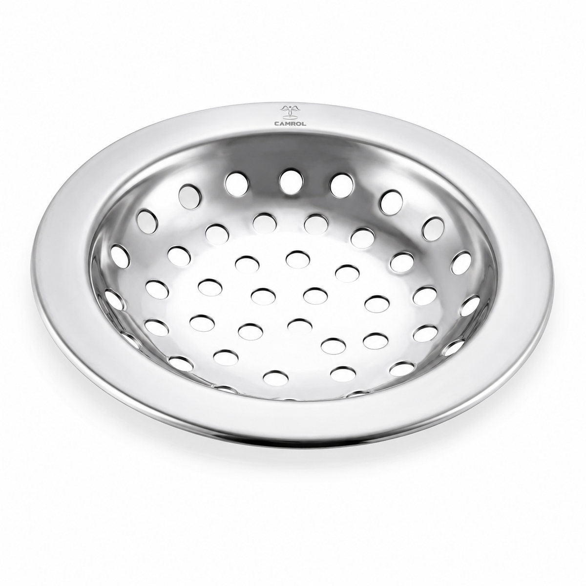 Camrol Eco Round Beeding Plain Jali | Stainless Steel Floor Drain Cover with Plain | Chrome Finish | Bathroom, Kitchen & Balcony Floor Drain