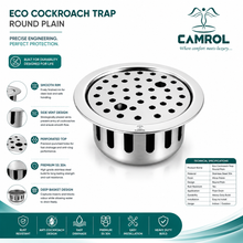 CAMROL Stainless Steel Round Floor Drainer with Hole | 5 Inches Bathroom Floor Drain | Anti-Cockroach Floor Jali | Floor Trap Jali | Bathroom Drain Cover