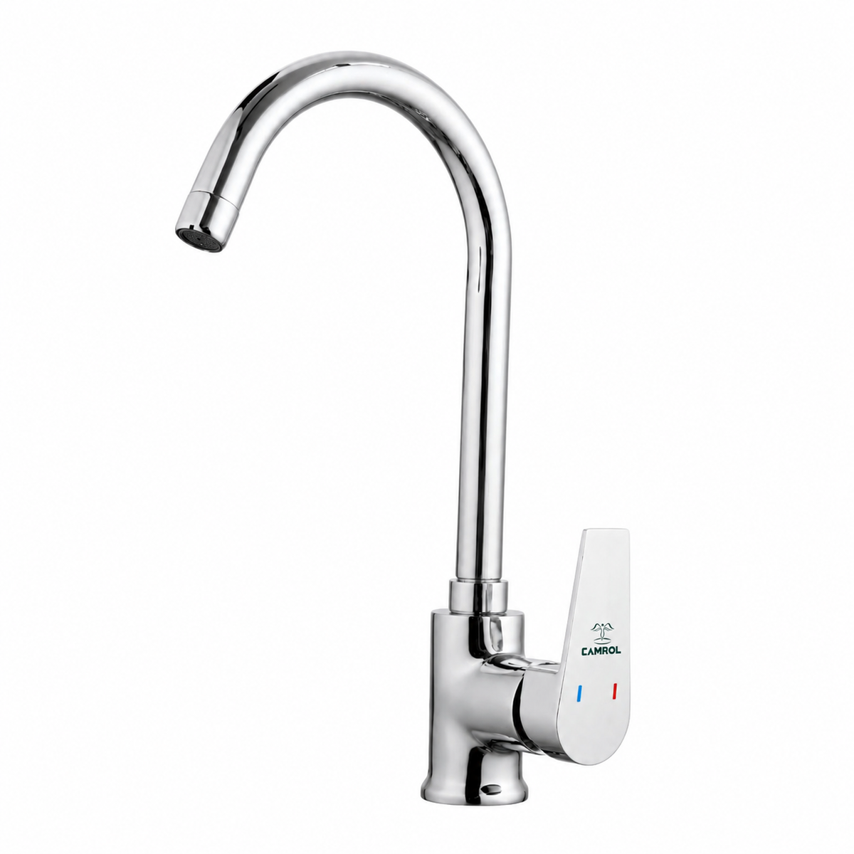 Camrol Brass Kitchen Table Mount  Sink Mixter Faucet | Single Handle Hot & Cold Sink Mixer Tap | 360° Swivel Spout | Chrome | Deck Mounted | Accessories Included