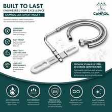 Camrol 304 Stainless Steel Jet Spray | Hands-Free Jet Spray for Toilet Seat | Chrome | Full Set